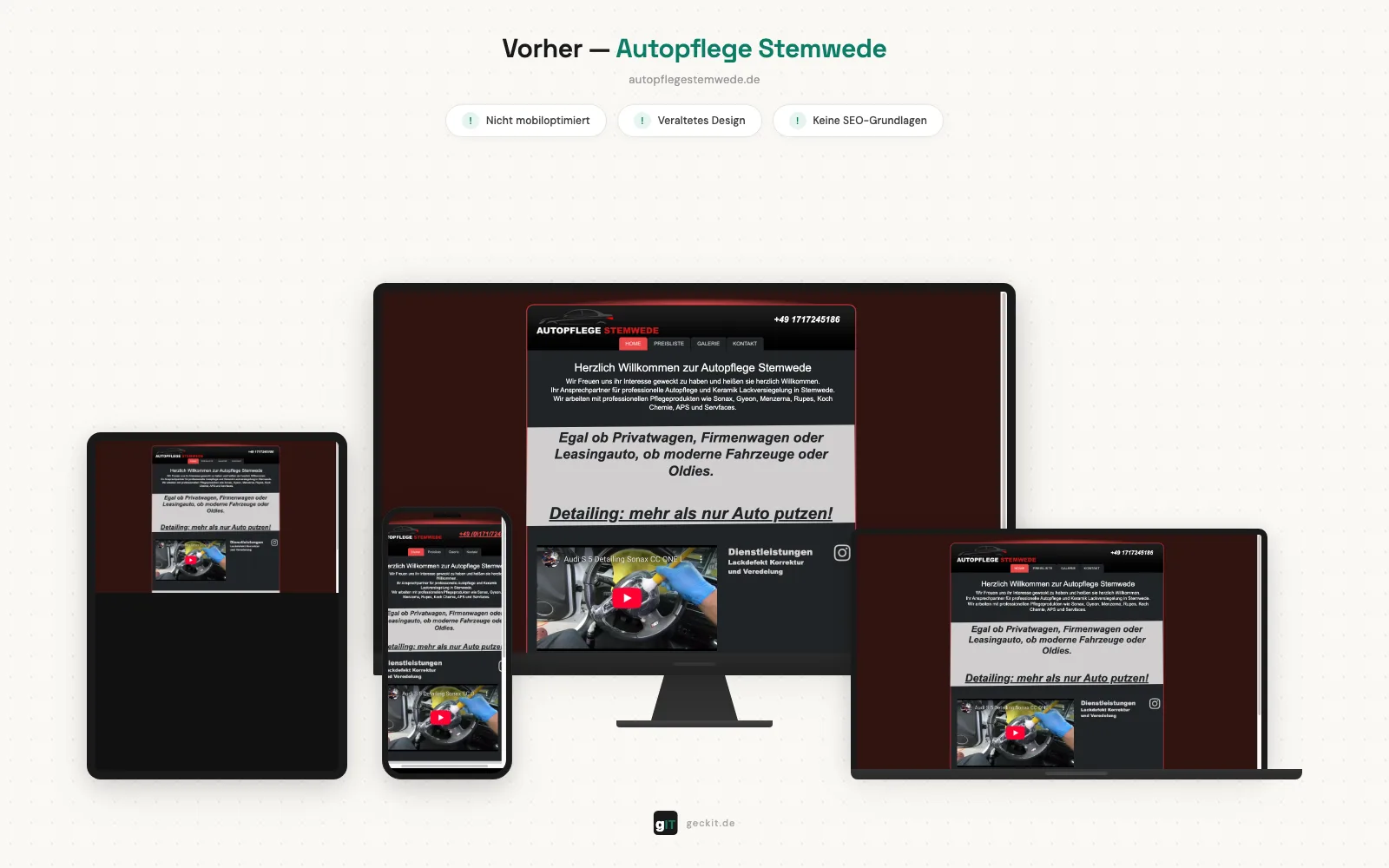 Alte Website Autopflege Stemwede